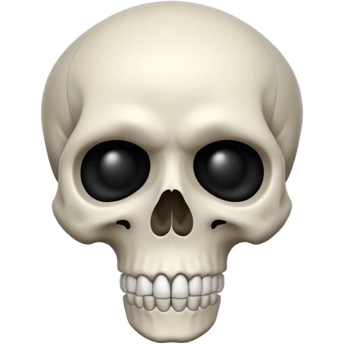 stylized skull emoji with a defined jawline in a mewing position, simple and expressive emoji