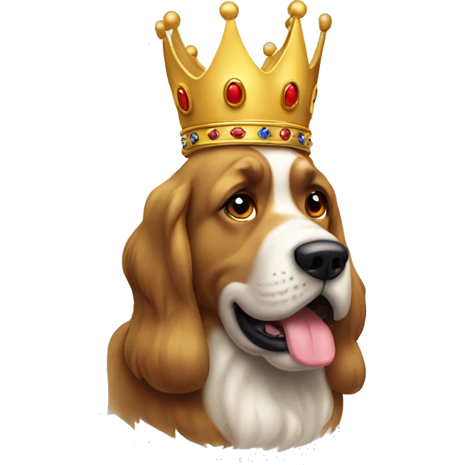 Big dog with crown ovaled on the bttom emoji