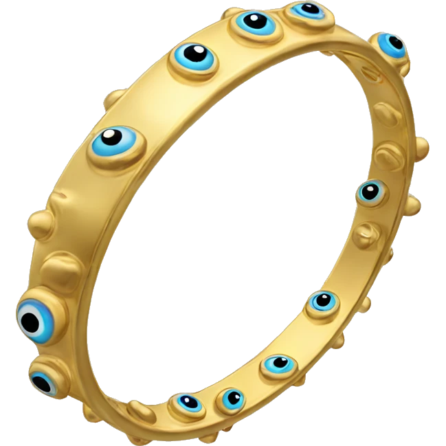 very thin gold bangle ring studded with eyeballs emoji