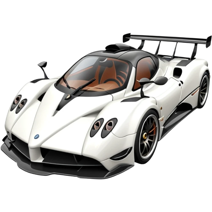 Pagani Zonda Cinque white detailed three-quarter view car emoji