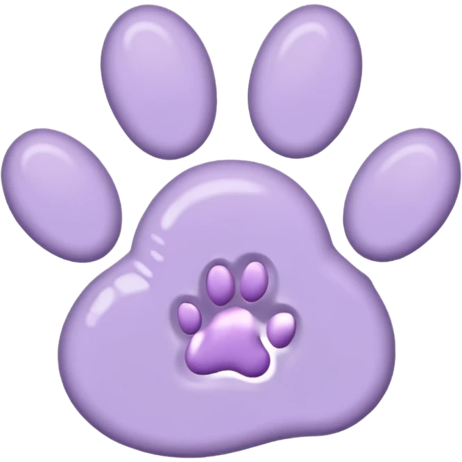 a pastel purple pawprint emoji