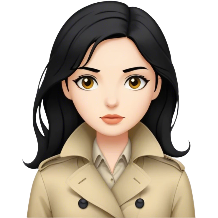 Women with black hair in trench  emoji