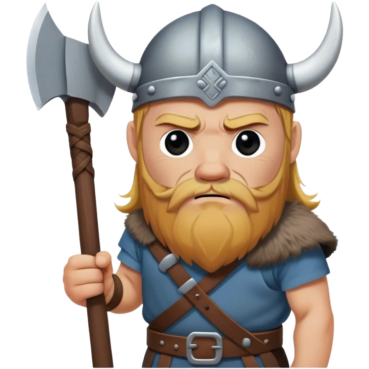 very sad Danish Viking with an ax in his hands
realistic emoji