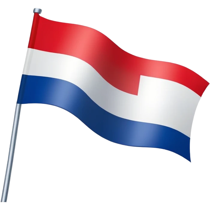 Flag of the Netherlands with red white and blue horizontal stripes emoji