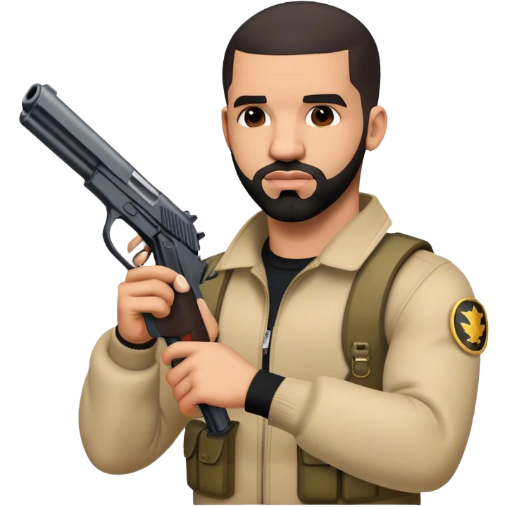Drake with a gun emoji