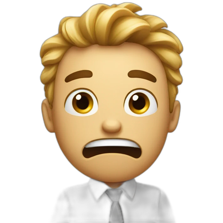 Being shocked by news that a coworker fell and broke his wrists and knees emoji