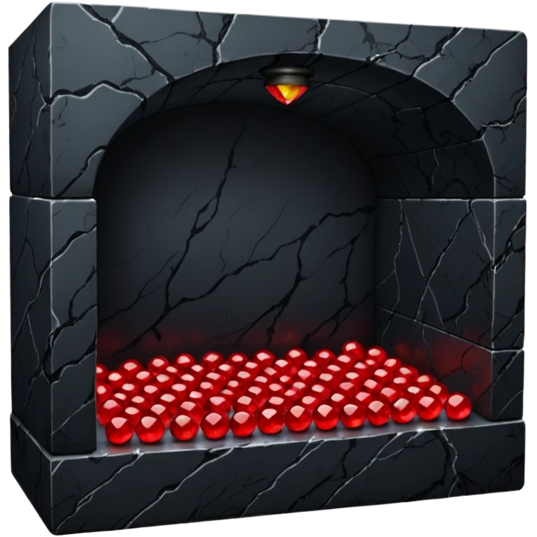 Basement cellar scenery with black marble and red gemstones and edgy gothic cool feel emoji