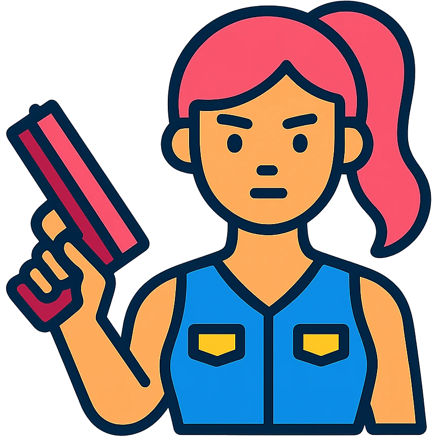 girly enforcer icon, feminine, strong, modern icon style emoji