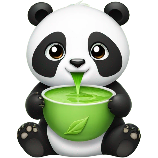 Panda drinking a matcha emoji