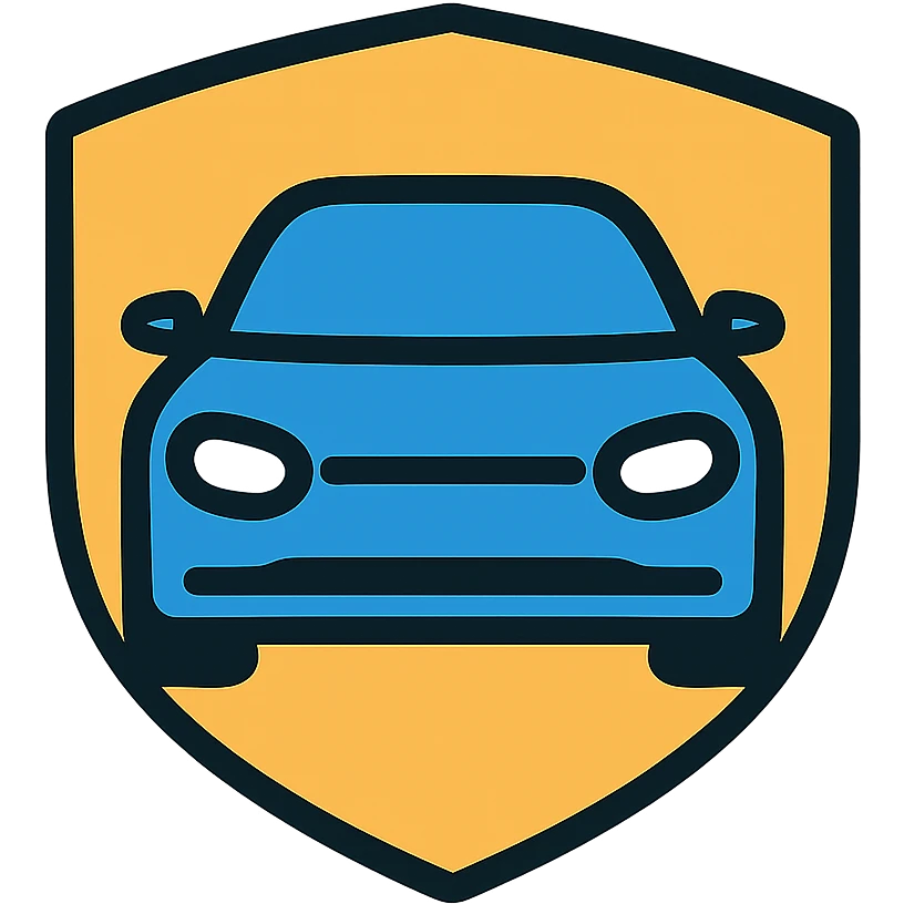 Modern car logo with shield shape, automotive brand symbol emoji