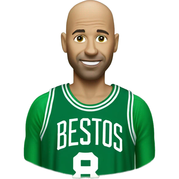 Bald white man in Celtics jersey emoji