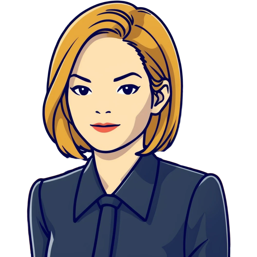 Michelle Monaghan with honey blonde hair as powerful CEO in office emoji