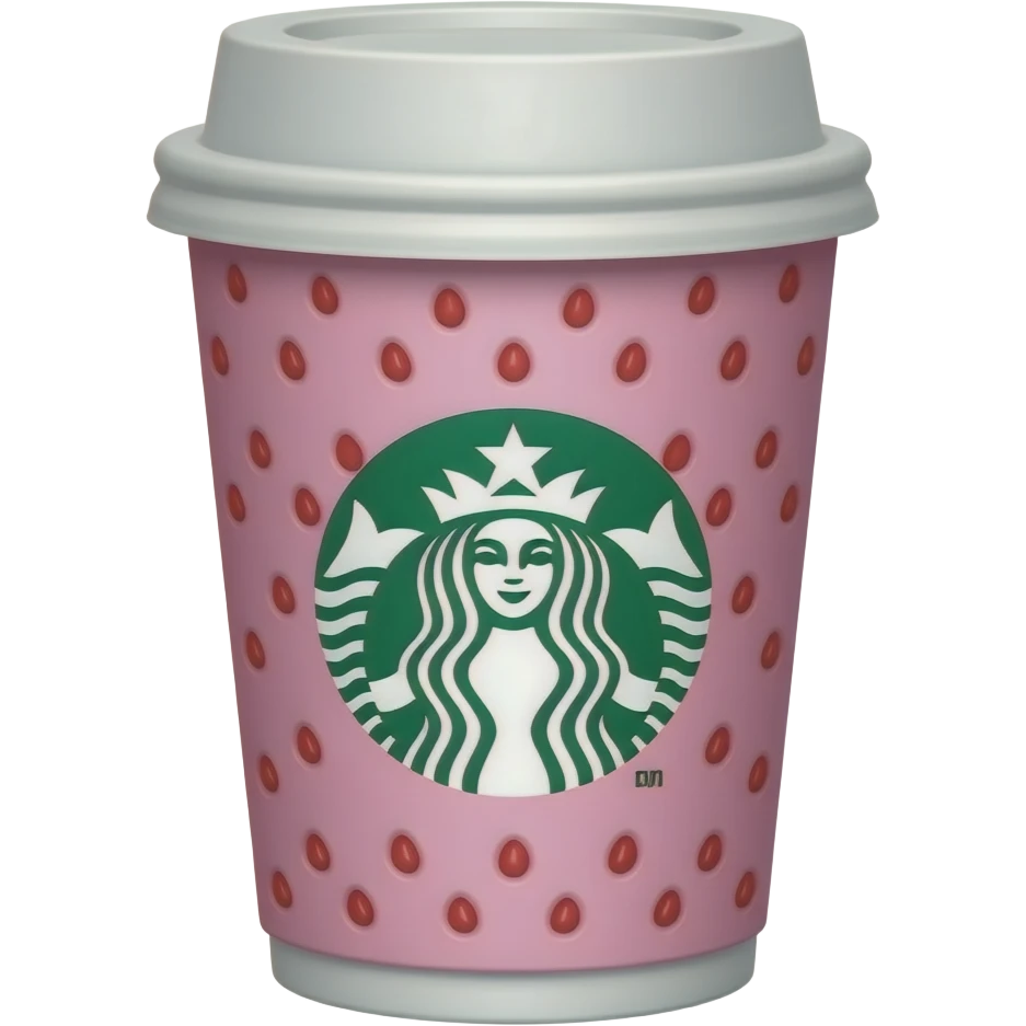 Pink strawberry cute Starbucks emoji