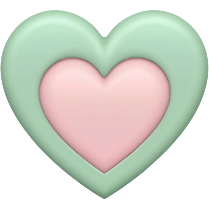A half pastel green half pastel pink heart emoji