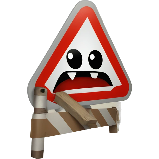 goofy danger warning sign monster emoji