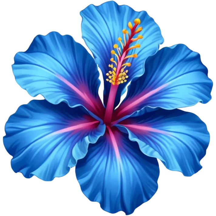 one blue hibiscus flower emoji