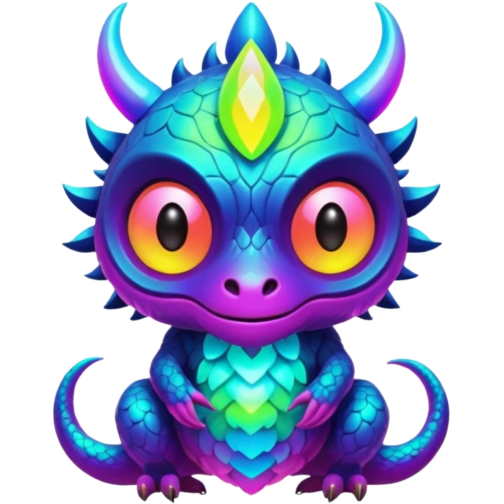 An exotic neon colorful unique bizarre eccentric Fakémon-creature emoji