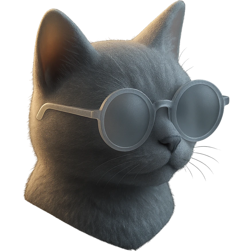 cool cat with round sunglasses emoji