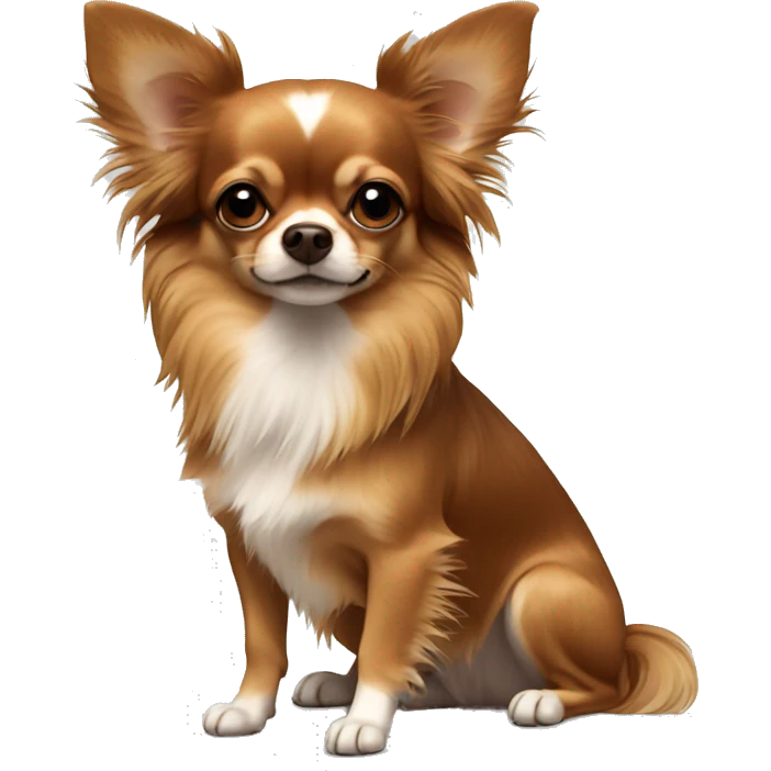 Brown long haired chihuahua emoji