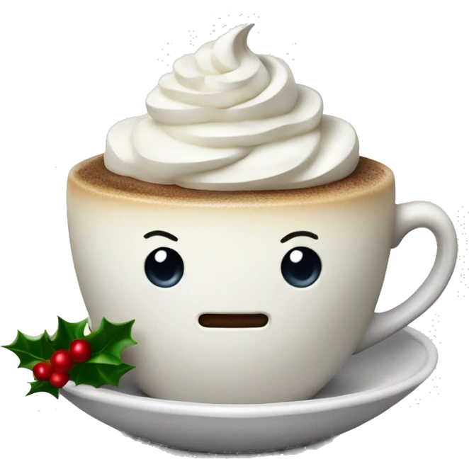 Coffee with whipped cream christmas emoji