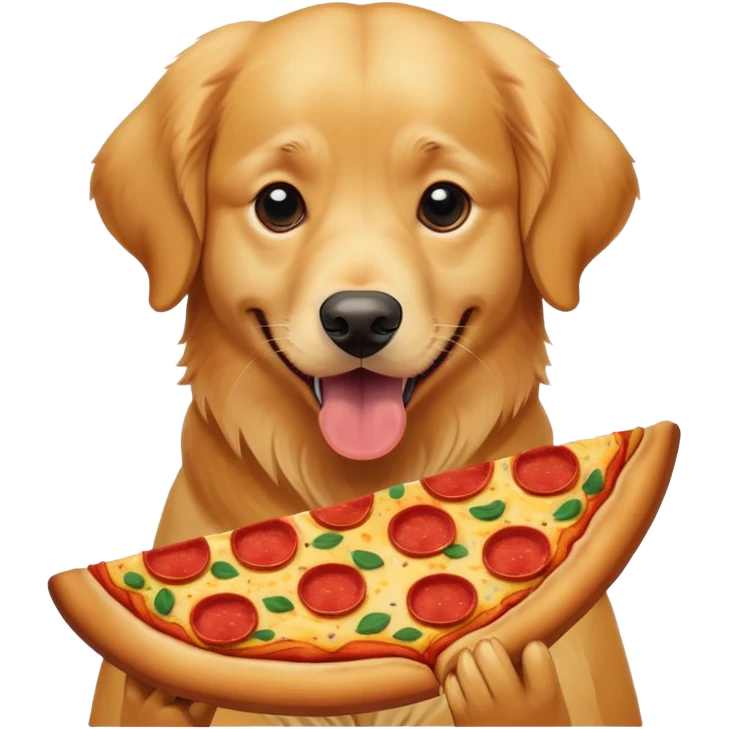 Dog eating a pizza emoji