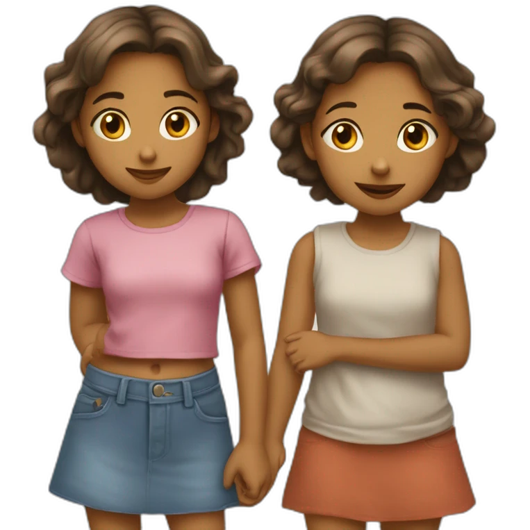 Deux petites filles qui s'embrassent emoji