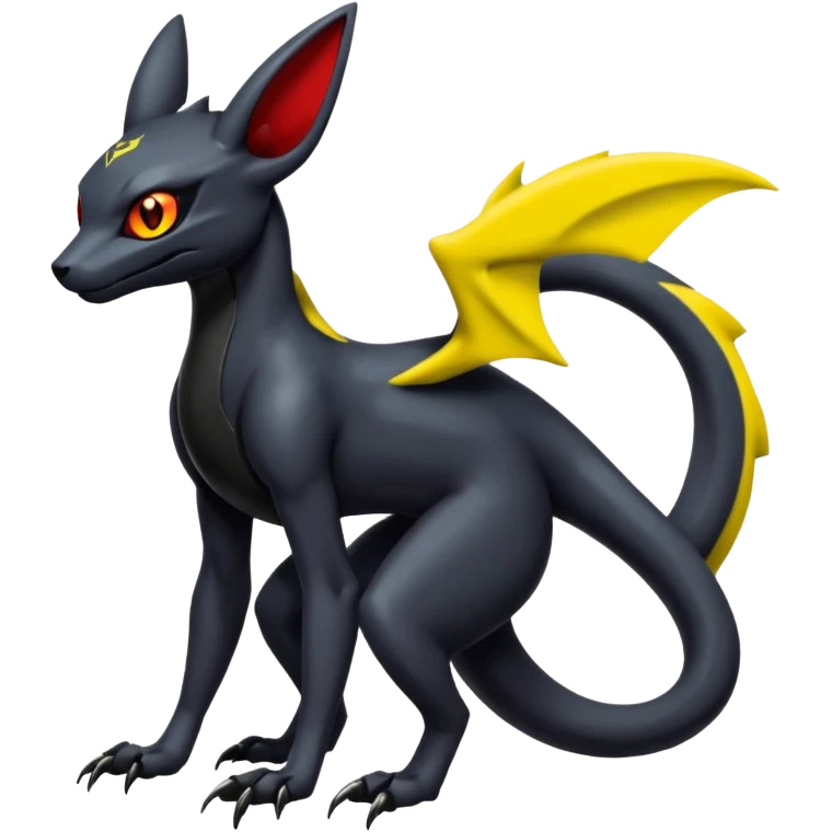 Gothic Edgy Badass Cool Genesect-Umbreon-Salandit-Fakémon-hybrid-creature (full body)  emoji