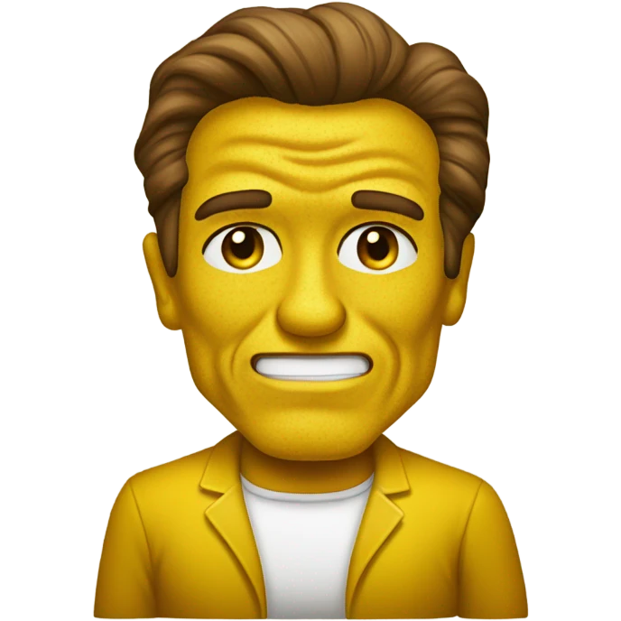 Arnold Schwarzenegger covered in mustard emoji