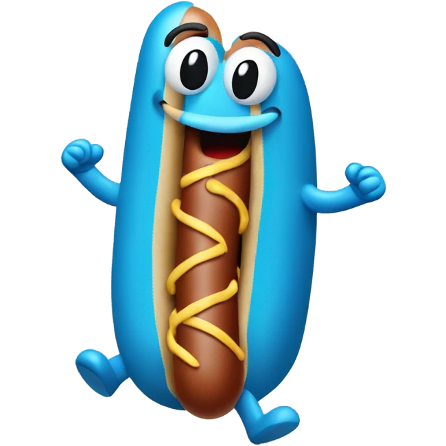 Blue hot dog dancing  emoji