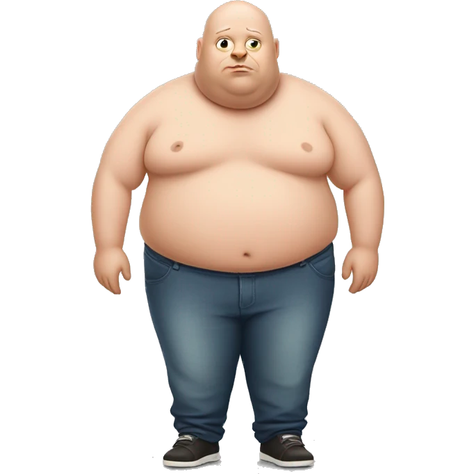 Obese hairless man emoji