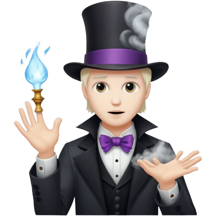 a magician who disappears into fog emoji