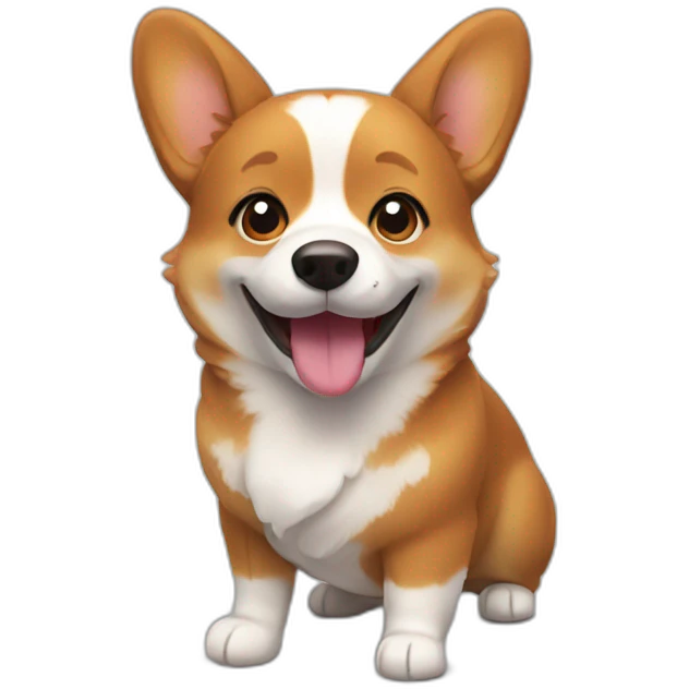 smiling brown corgi emoji