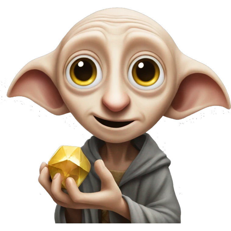 Dobby holds a gem in his hands emoji
