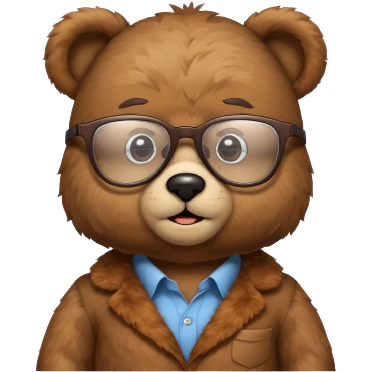 Cute teddy bear with nerdy and smart glasses emoji