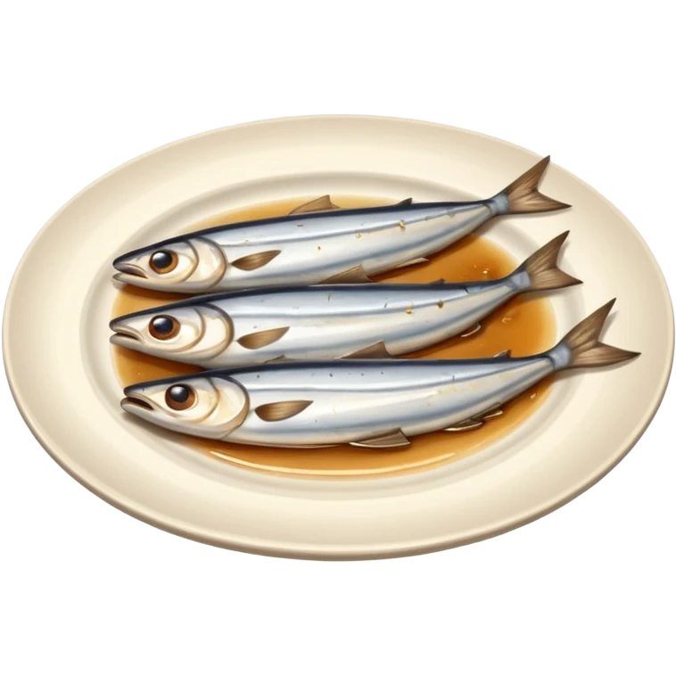 cooked anchovy on a plate emoji