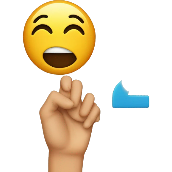 Emoji blowing a kiss with number 2 hand emoji