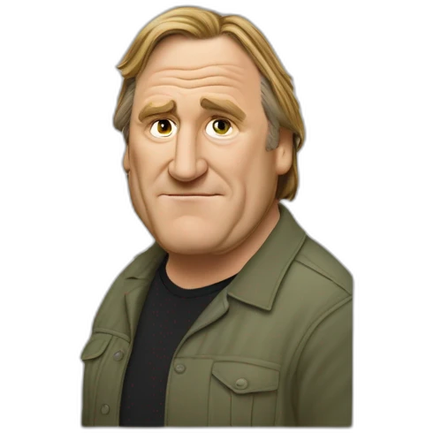Moitié de la tête de Depardieu dépassant d’un mur emoji