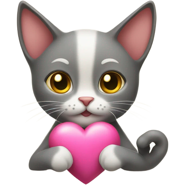 a cat with a heart in its paws emoji