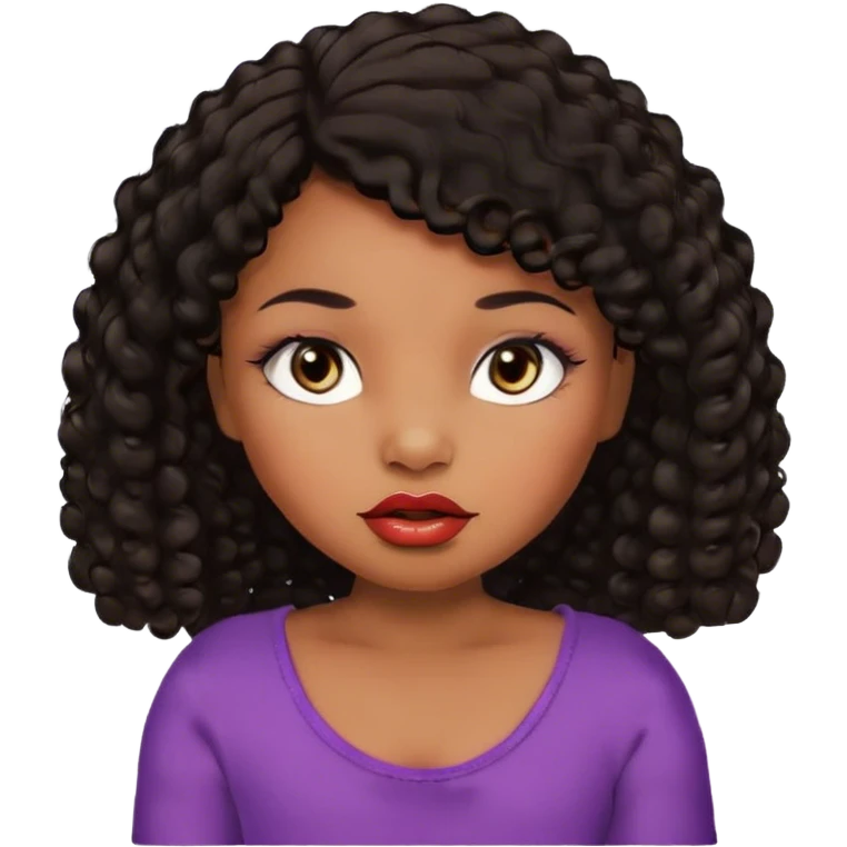 Glamourous, brown skin tone, very beautiful baby, with big plump lips, long long lashes, black curly smooth short hair, brown eyes emoji