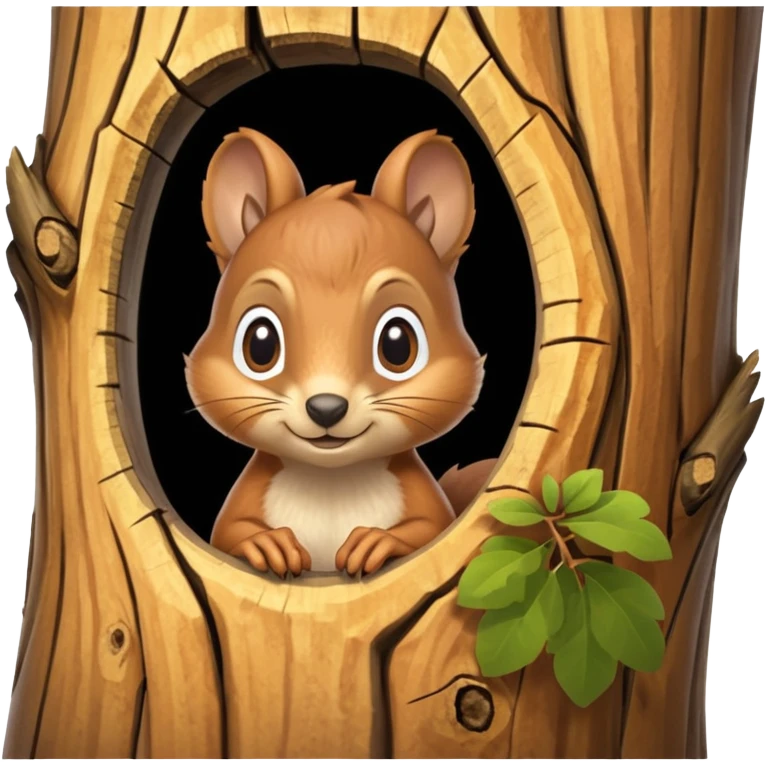 squirrel peeking out from behind tree branch emoji