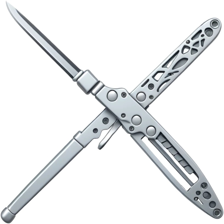 Silver colour butterfly knife not golden emoji