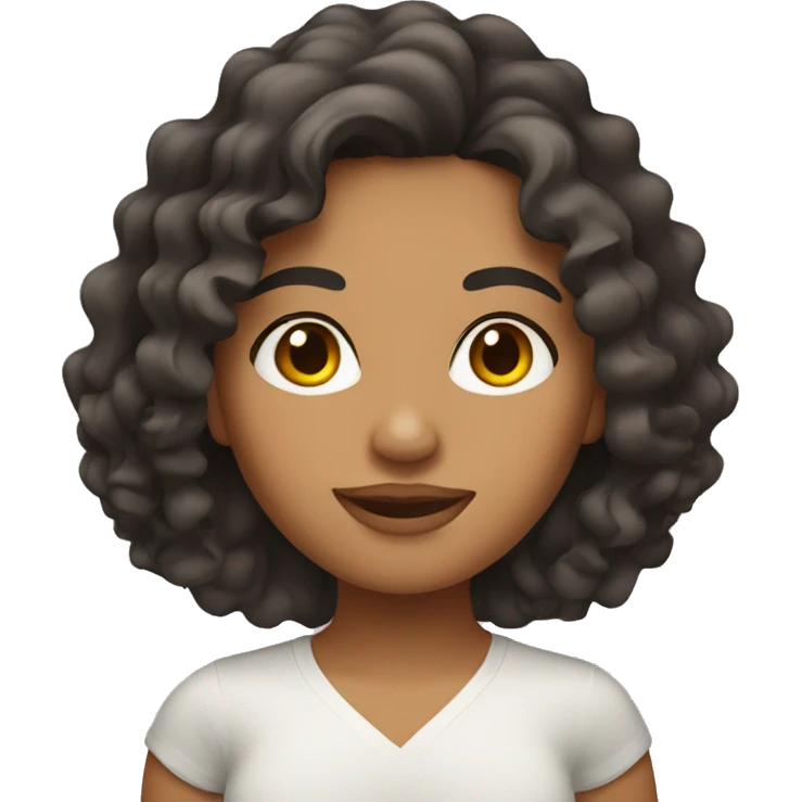 mexican girl with medium wavy curly hair  emoji