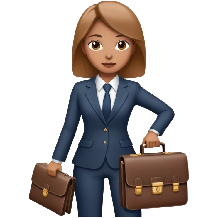 professional businesswoman in suit with briefcase emoji