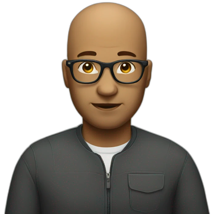 bald developer in glassess emoji