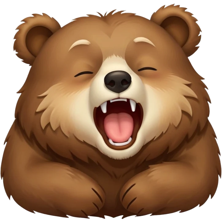 Sleepy bear yawning emoji