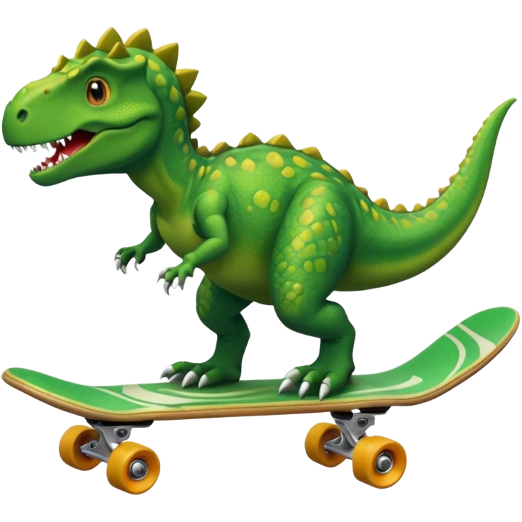 Dinosaur on a skateboard emoji