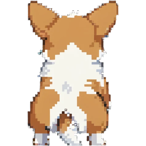 corgi showing his booty and farting emoji