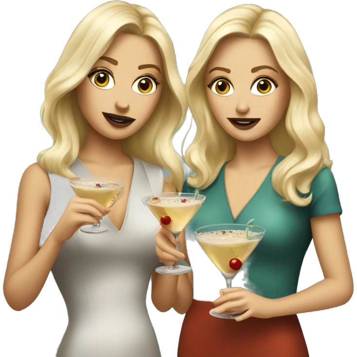 Two pretty blonde girls holding dirty martinis emoji