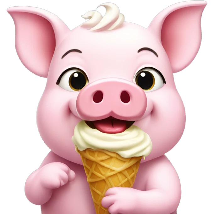 Little piggy eating ice cream emoji