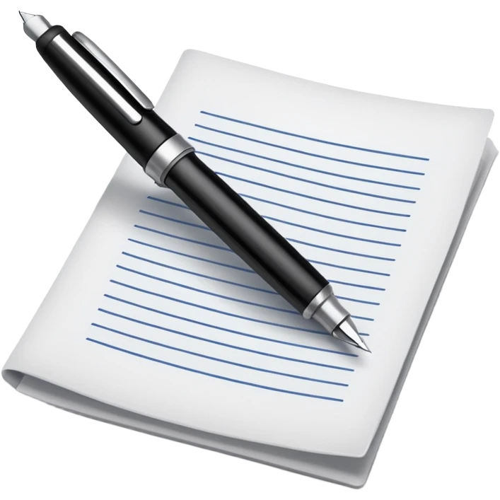fountain pen and sheet of paper emoji